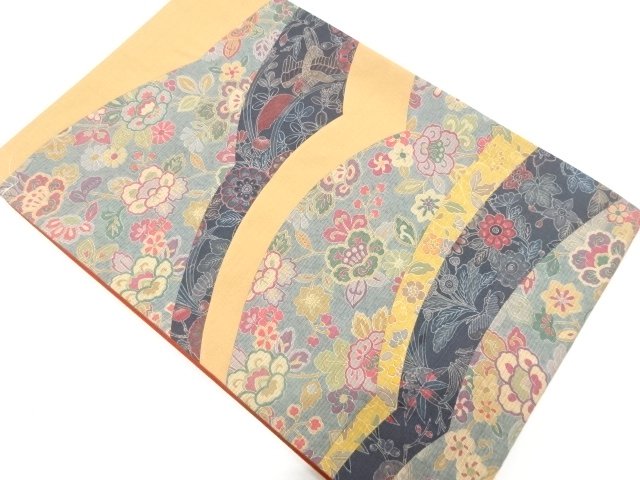 JAPANESE KIMONO / UNUSED SILK WOOL KIRIBAME HANASARA KIMONO FOR SUMMER